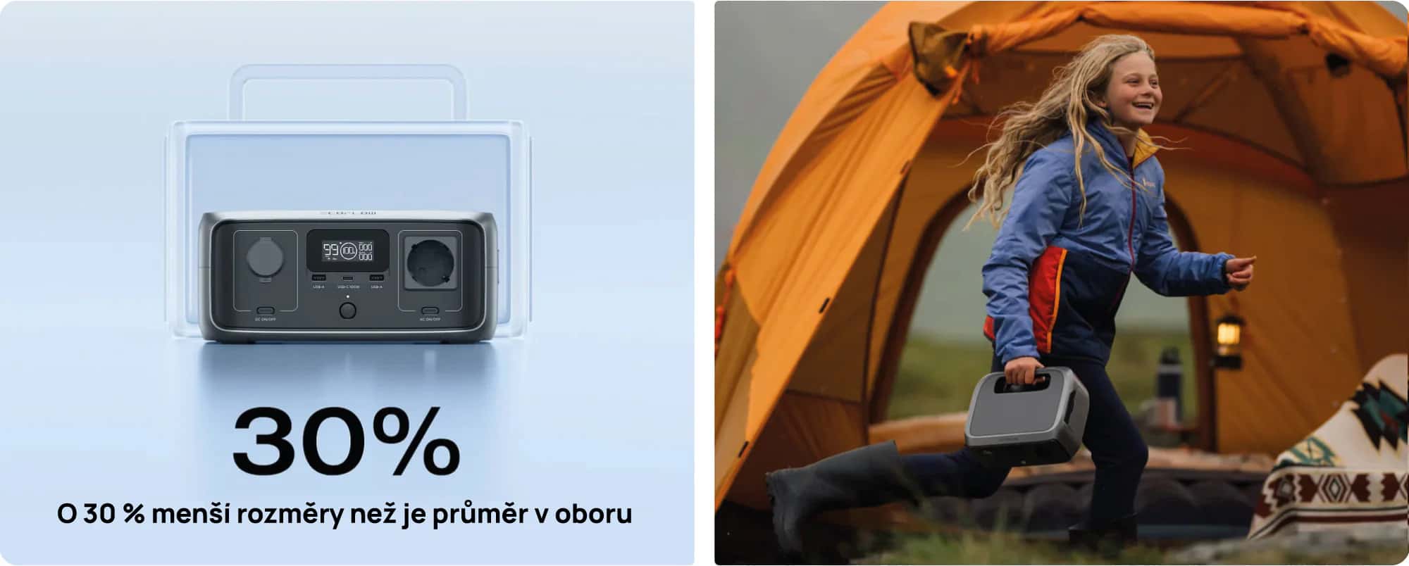 EcoFlow - River 3 UPS + EcoFlow 45W solární panel (Typ-C) s nízkou vahou